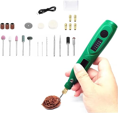 Mini herramienta giratoria inalámbrica, juego de herramientas de lijado eléctrico de 5 engranajes, herramienta de molienda de motor de cobre con 25