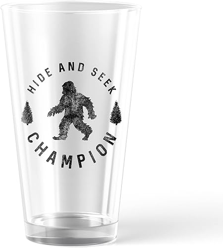 Miniatura 2 de Hide And Seek Champion - Vaso de pinta divertido Bigfoot Sasquatch Joke - Vasos divertidos para beber de 16 onzas, vasos sarcásticos frescos, color