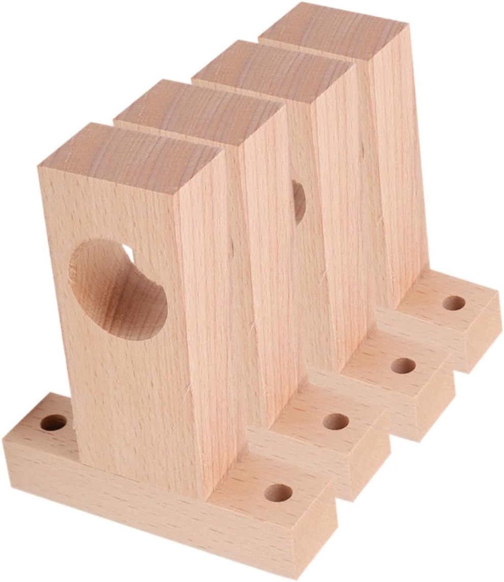 DECHOUS Sturdy Wooden Closet Pole Holders No Drill Curtain Rod Brackets Plastic Sockets for Shower Rods