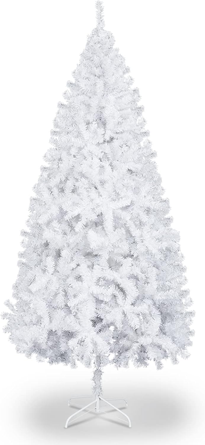 Karl home 6ft White Artificial Christmas Tree, Classic Spruce Tree with Sturdy Metal Stand & 820 PVC Branchfor Home, Office, Party Festival Holiday Decoration