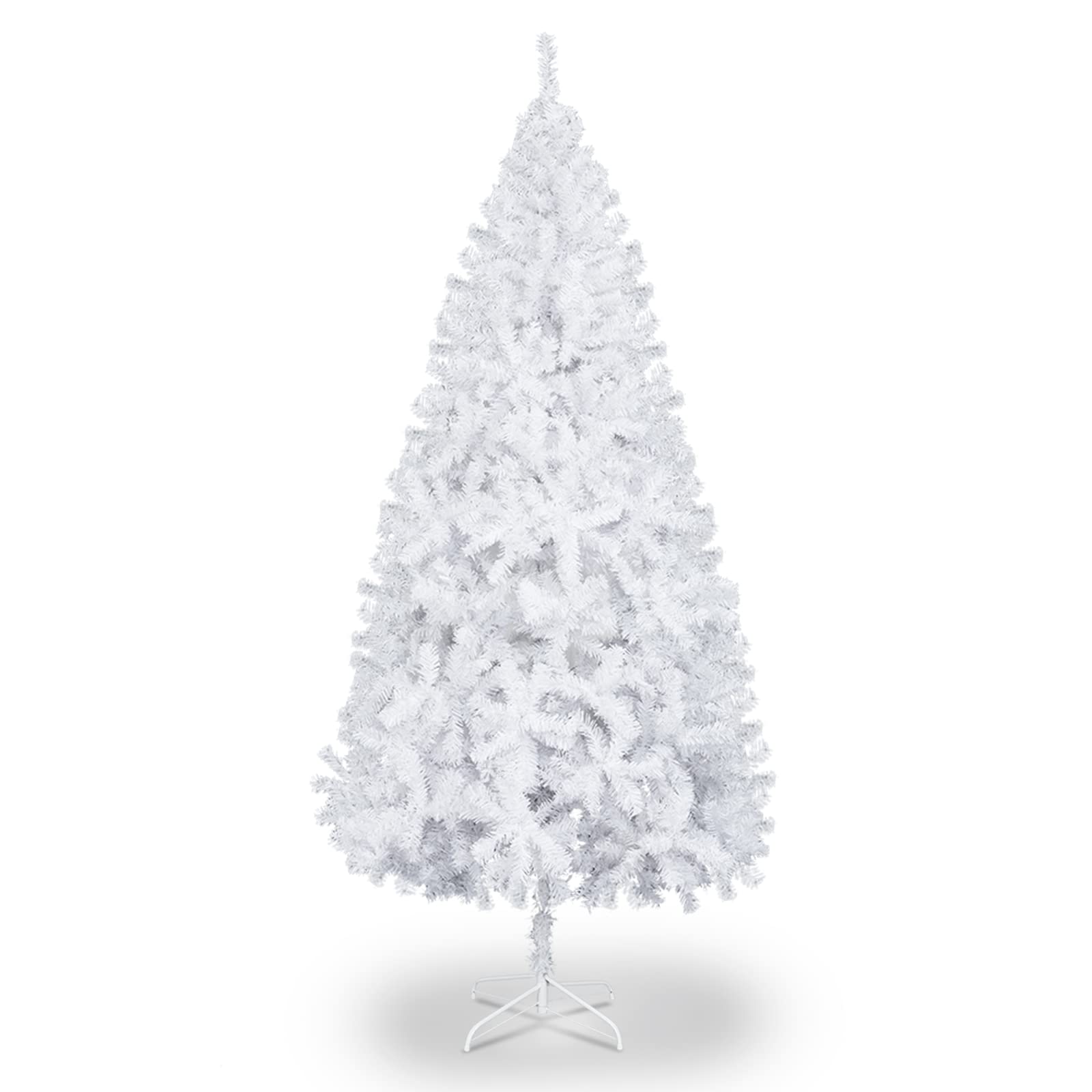 Karlhome 6FT Premium White Artificial Christmas Tree Decorations for Home, Office, Party Holiday, 400 PVC Branch Christmas Tree with Metal Hinges & Foldable Metal Base — image 1