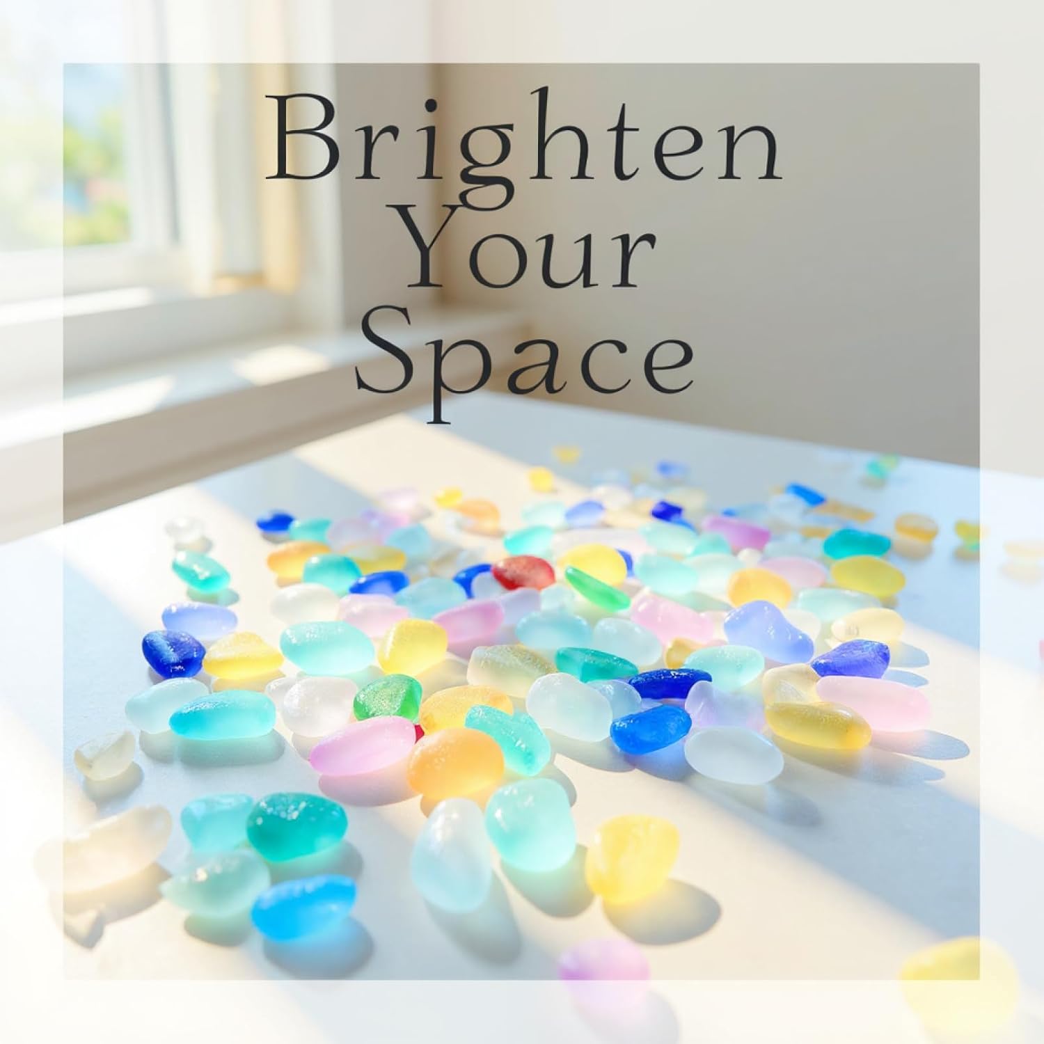 Kg Colorful Sea Glass Stones, 0.79-.57 In Frosted Glass Pebbles, Aquarium Rocks For Home Decor, Beach Themed Decoration