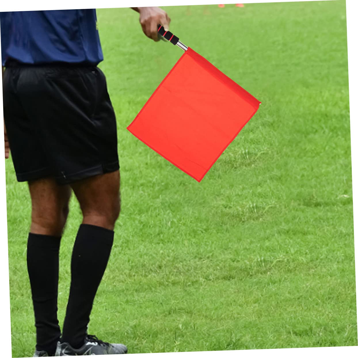 Happyyami 4 Stück Schiedsrichter Fahnen Schiedsrichter Linesman Hand Flagge rote und grüne Sportflaggen Pole Training Zubehör FüR FußBall Volleyball Und Leichtathletik Wettkampf