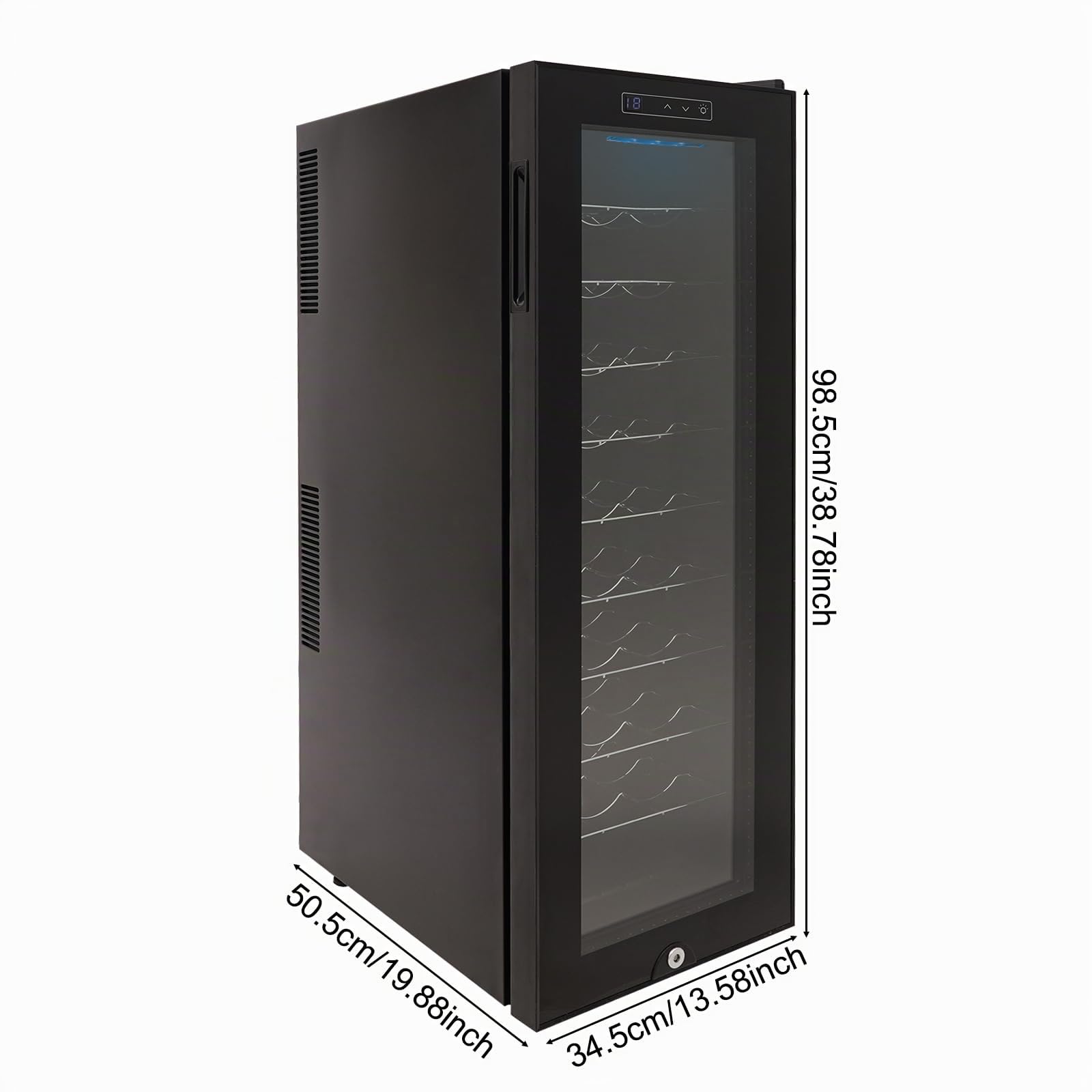 Frigorifero per vino da 76 l, 12-18 °C, con pannello touch a LED, temperatura regolabile, per 30 bottiglie