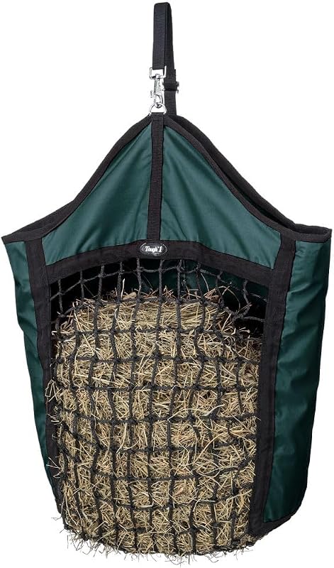 Porta-Feno para Cavalos Tough 1 em Nylon com Rede Frontal Verde Hunter Green (X-Large)