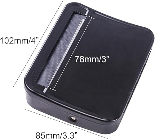 Miniatura 2 de Máquina de papel de balanceo negro de 3.071 in, máquina de enrollar cigarrillos portátil engrosada para papeles de tamaño 114, caja de laminación