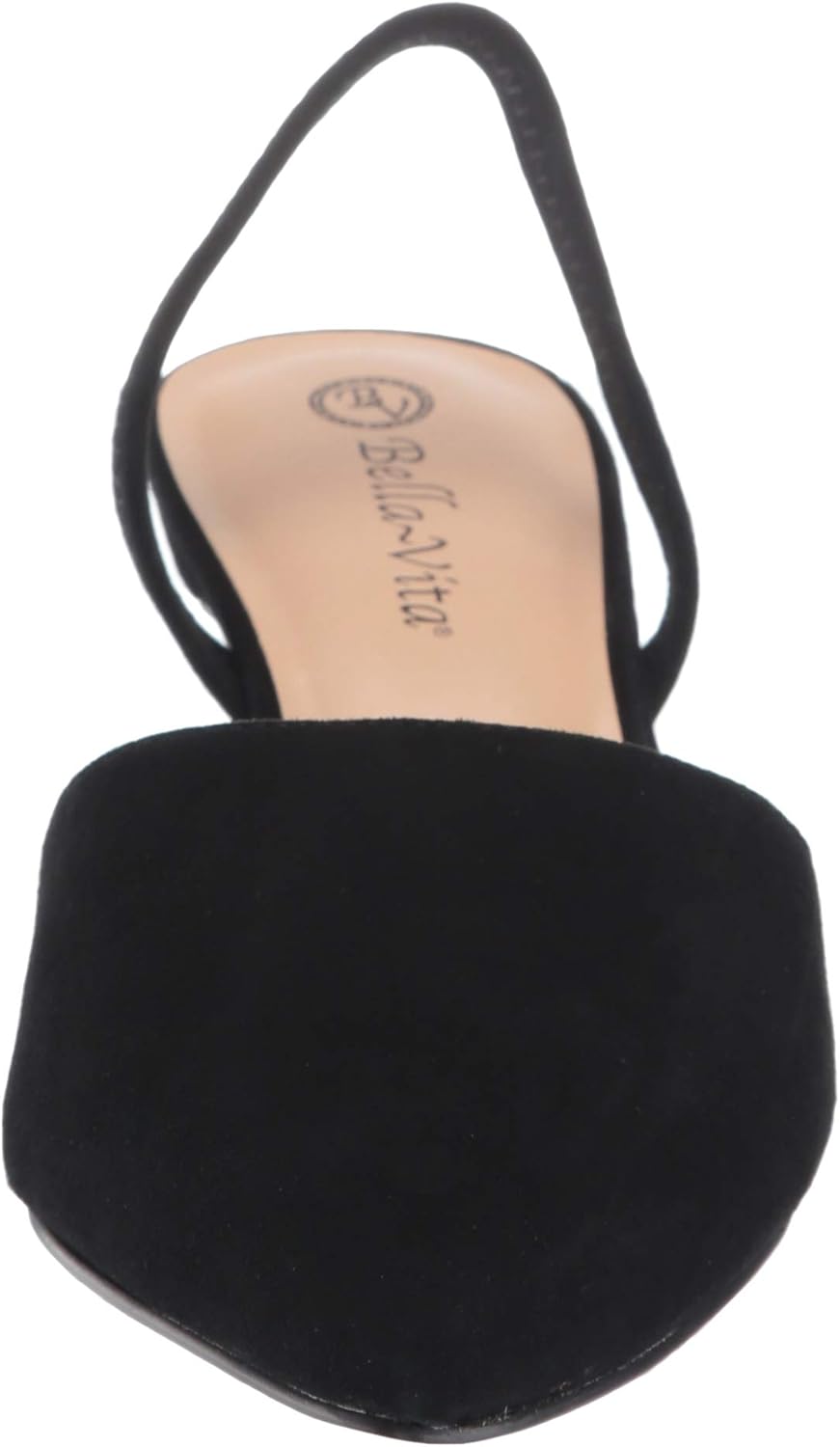 Bella Vita Women's Sarah Slingback Dress Shoe Shoe, Black Kidsuede Leather, 9.5 2W US