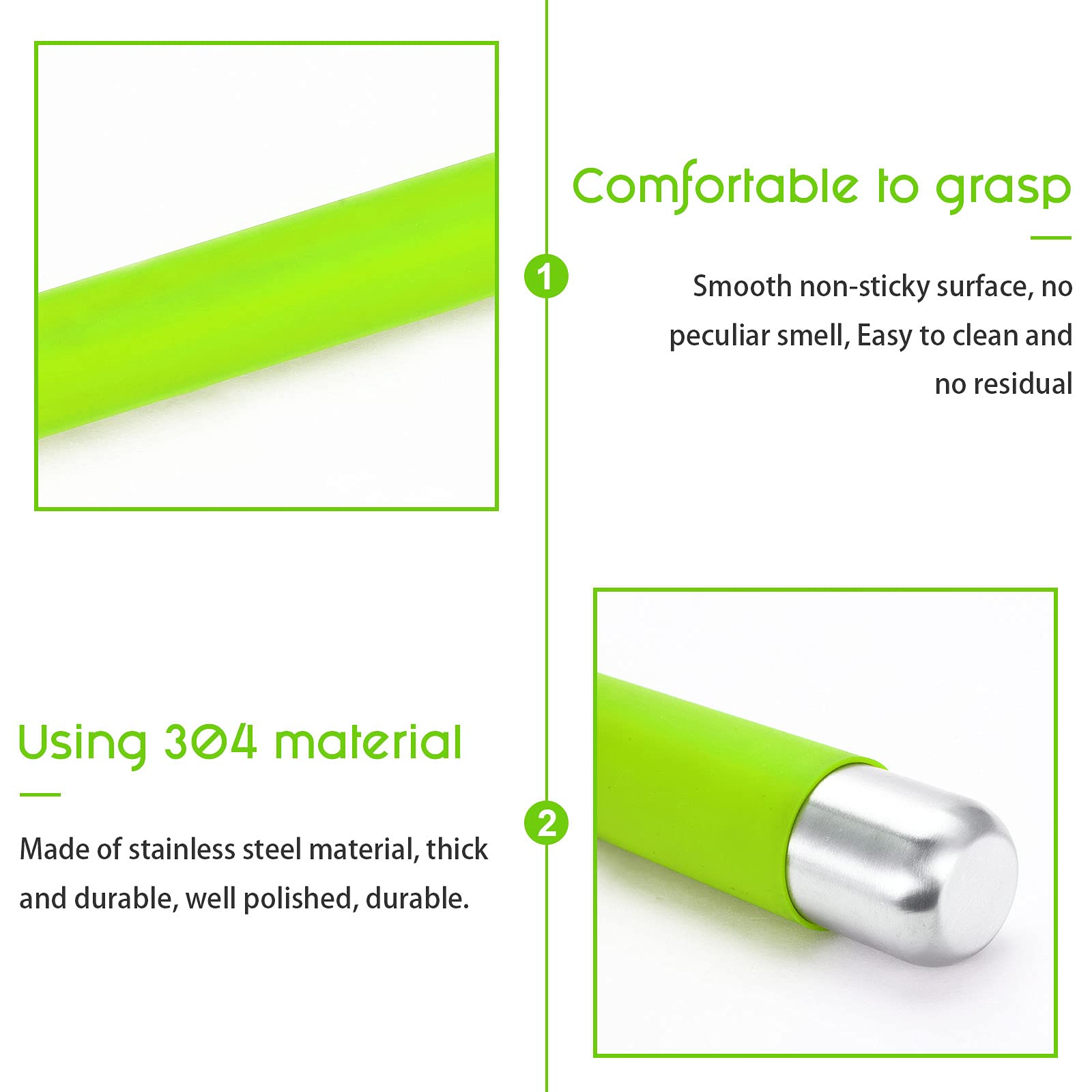 Mattarello In Silicone Antiaderente Remeel - Con Interno Acciaio Per Pasta, Biscotti E Fondente