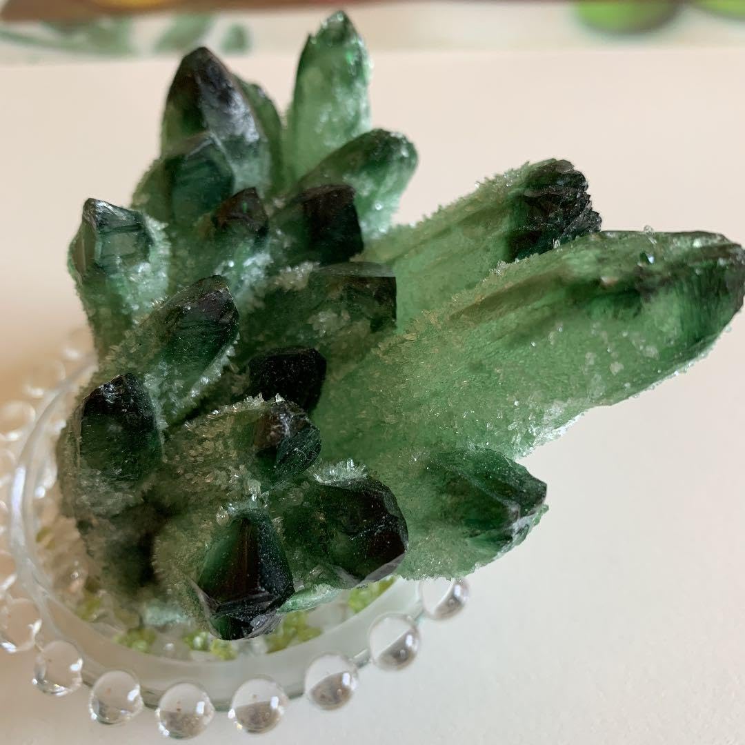 開運 水晶柱 クラスター 緑クラスター入り 特大 天然石 パワーストーン