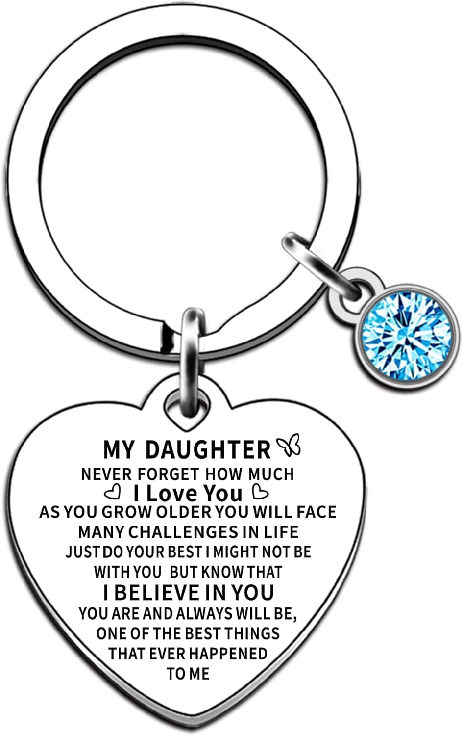 AMZQ Daughter Keyring Daughter Gifts from Mum Dad Daughter Birthday