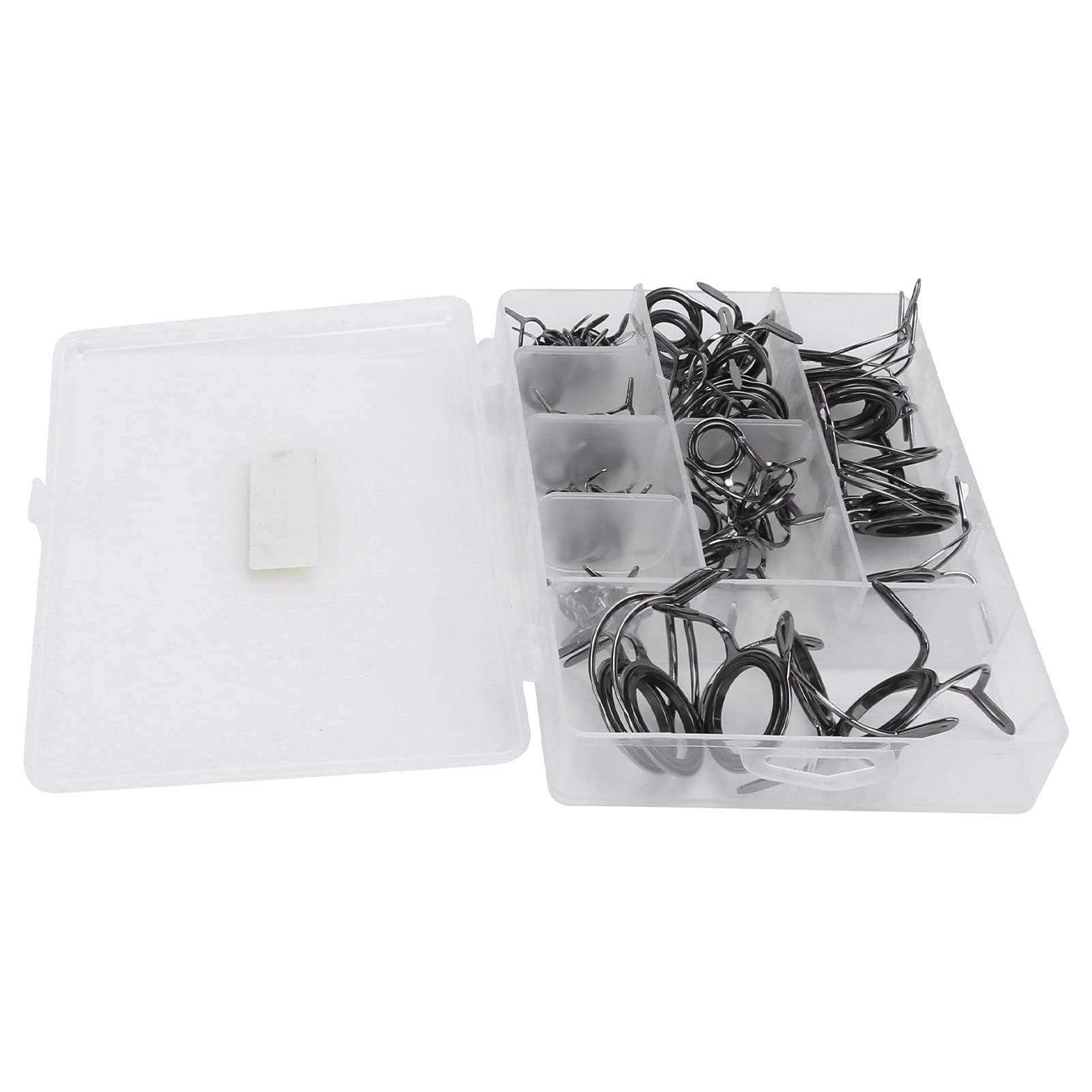 75 Pièces Guide de Canne à Pêche Ensemble D'anneaux en Céramique, Kit de Réparation de Pointe de Guide d'oeil de Canne à Pêche en Mer Accessoire de Pêche