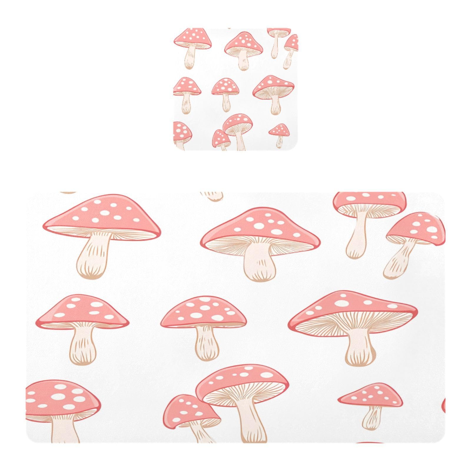 BURSTDDY Mushrooms Placemat Waterproof Place Mat for Dining Table