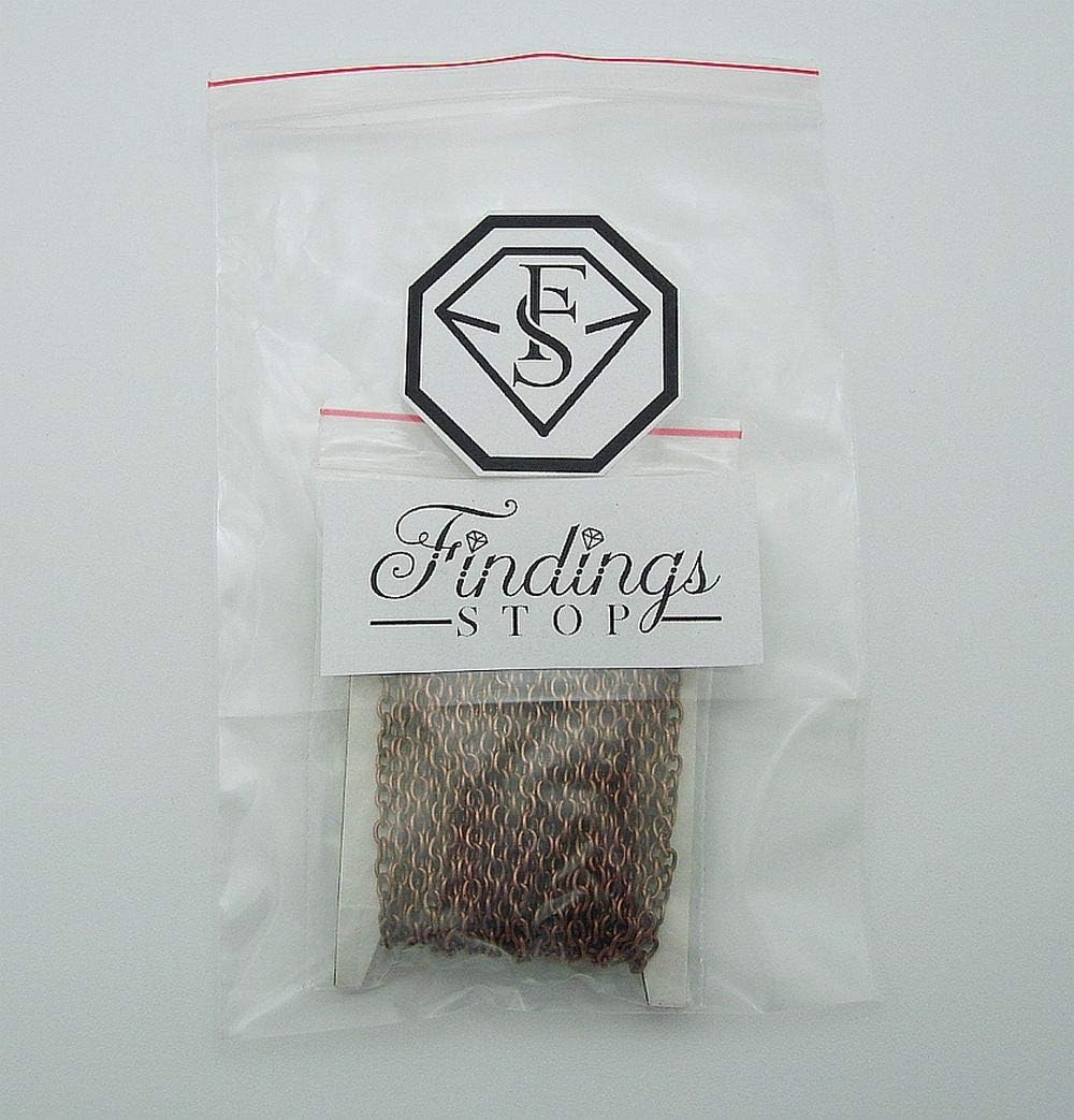 Findings Stop Brand 15ft Spool Round Cable Unfinished Chain-3x2x0.6mm Jewelry Making Supply. (Antiqued Copper) - Image 3