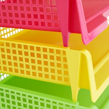 Bright Creations Teacher Supplies Letter Tray Organizer - 6-Pack Rainbow, 9 x 13 x 3 in - Stackable Paper Trays for Classroom & Teacher Desk Organizer