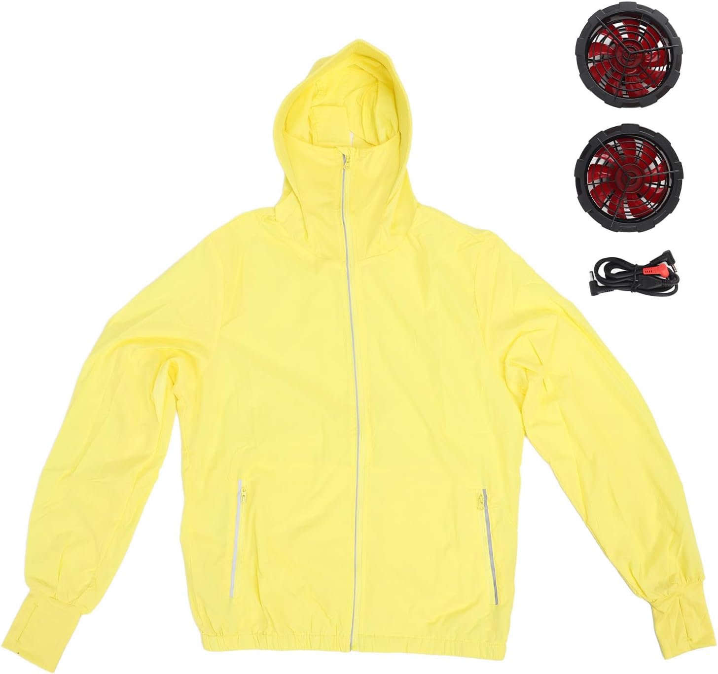 Women Air Conditioning Jacket Cooling Fan Sun Protective Clothing for Outdoor Gardening Work Yellow 12V/1189