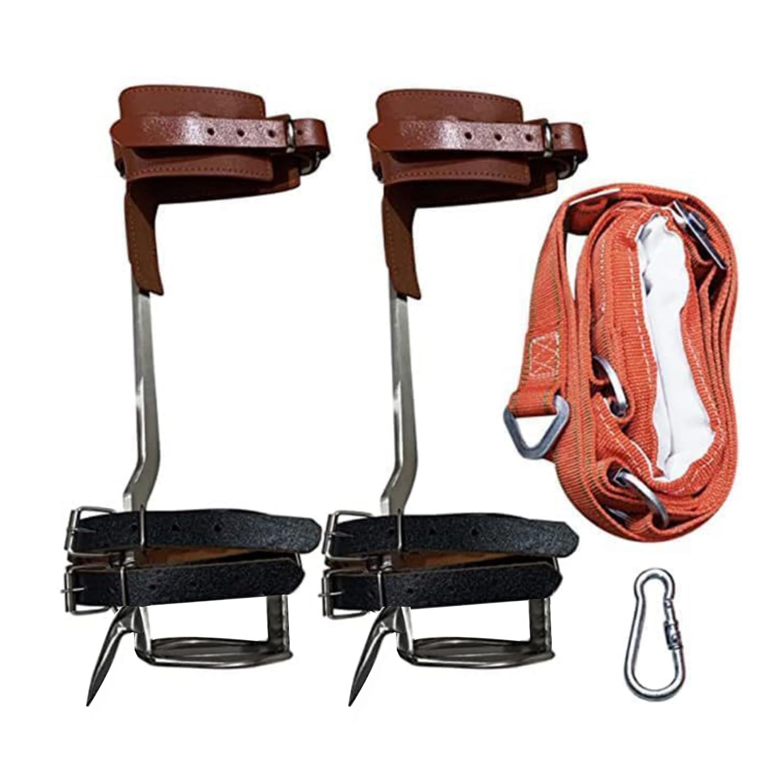 Woovaash Tree Climbing Spikes - 304 Stainless Steel Tree Climbing Gear W/Belt　Clmbing Tools Adjustable Climbing Tree Non-Slip Pedal for Hunting