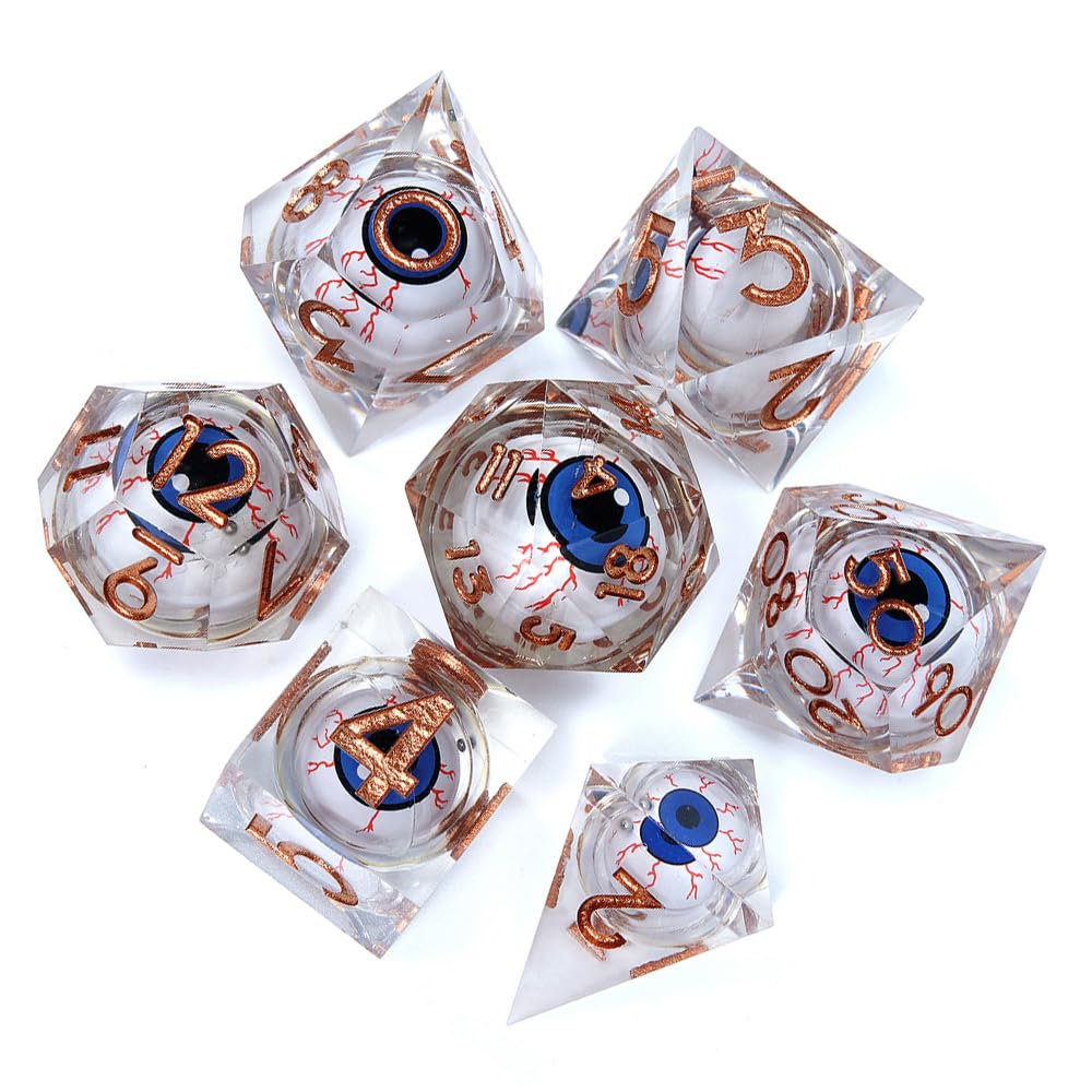 Sarini DND Dragon Eye Dice Dice Set Resin Sharp Edged Dice Set including Gift Box - Image 2
