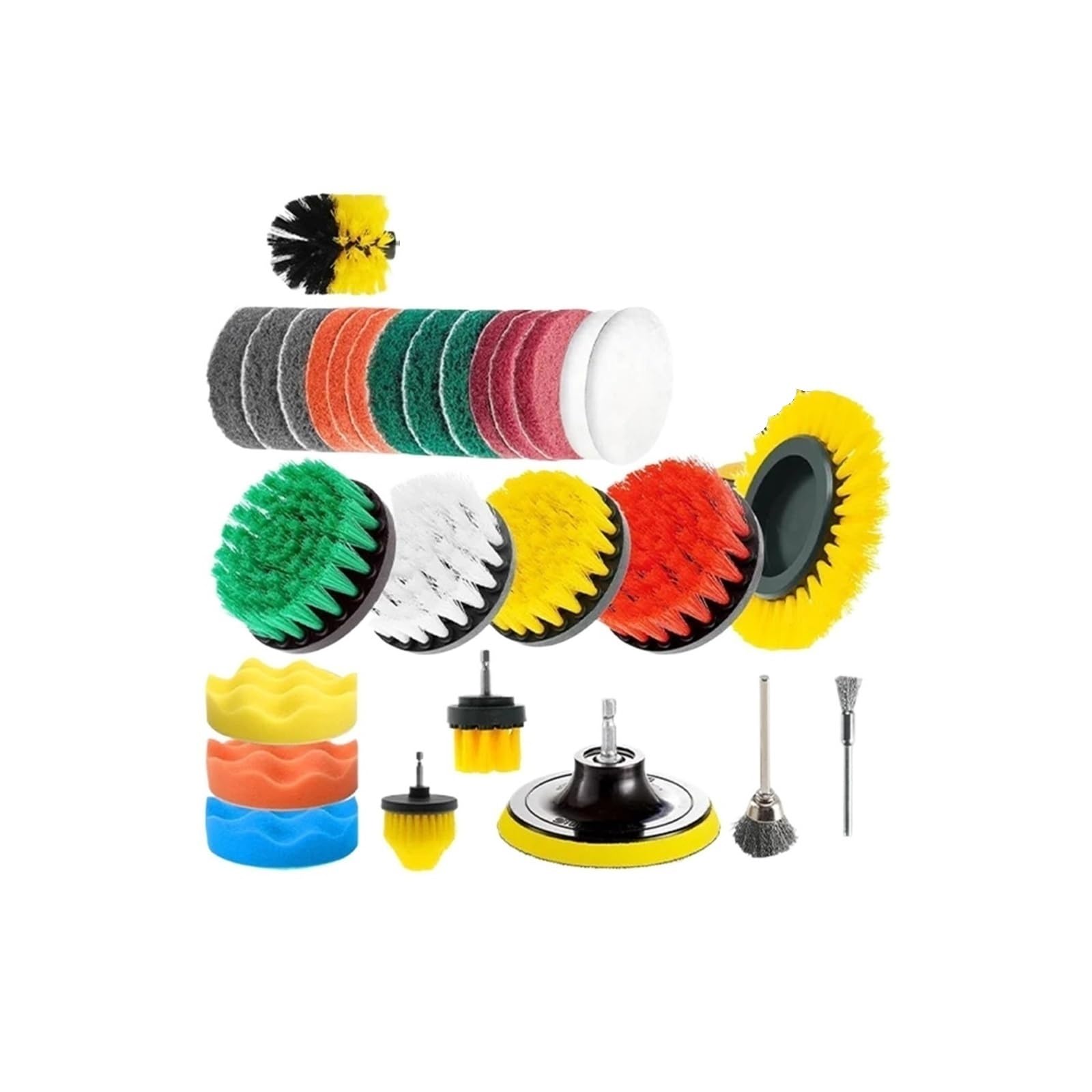 Juego de 30 Accesorios de Cepillo de Limpieza eléctrica con Estropajo, Esponja, Cepillo de Alambre y Accesorio Extensible for Suelos de baño