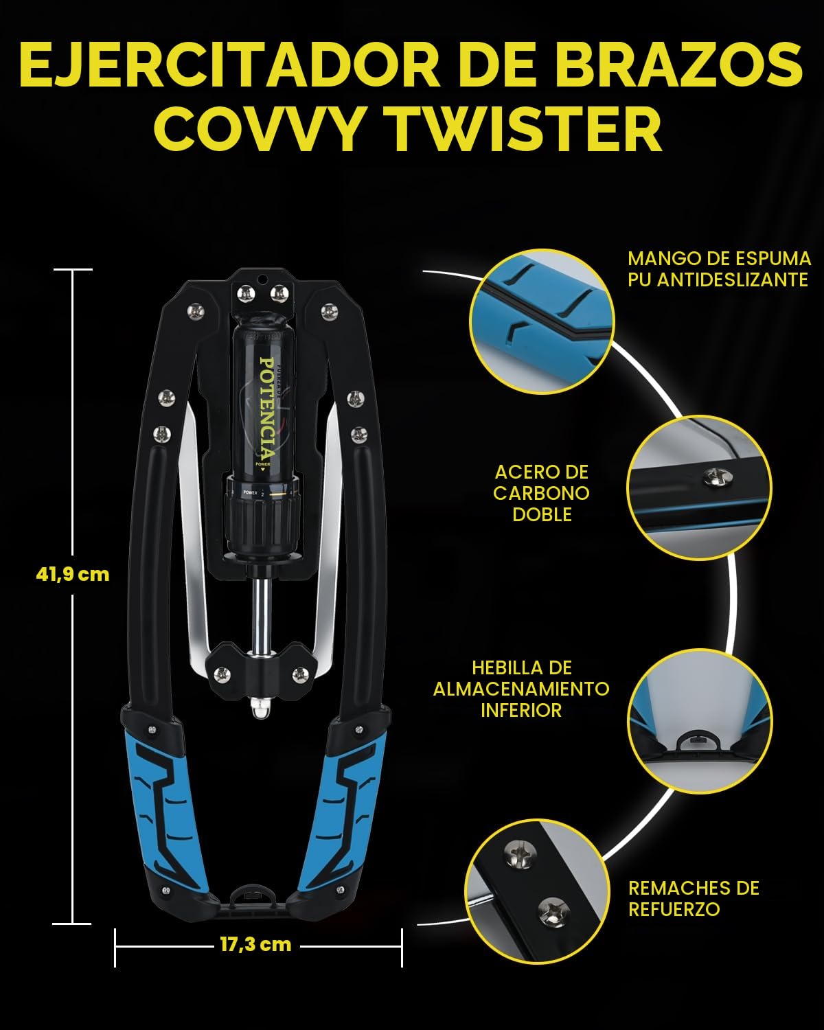 Twister - Ejercitador de Brazo, Ajustable de 22 a 440 Libras, Equipo de Entrenamiento Muscular de Hombro, fortalecedor de Ejercicio Mejorado para Brazo, bíceps, Abdomen, Hombro