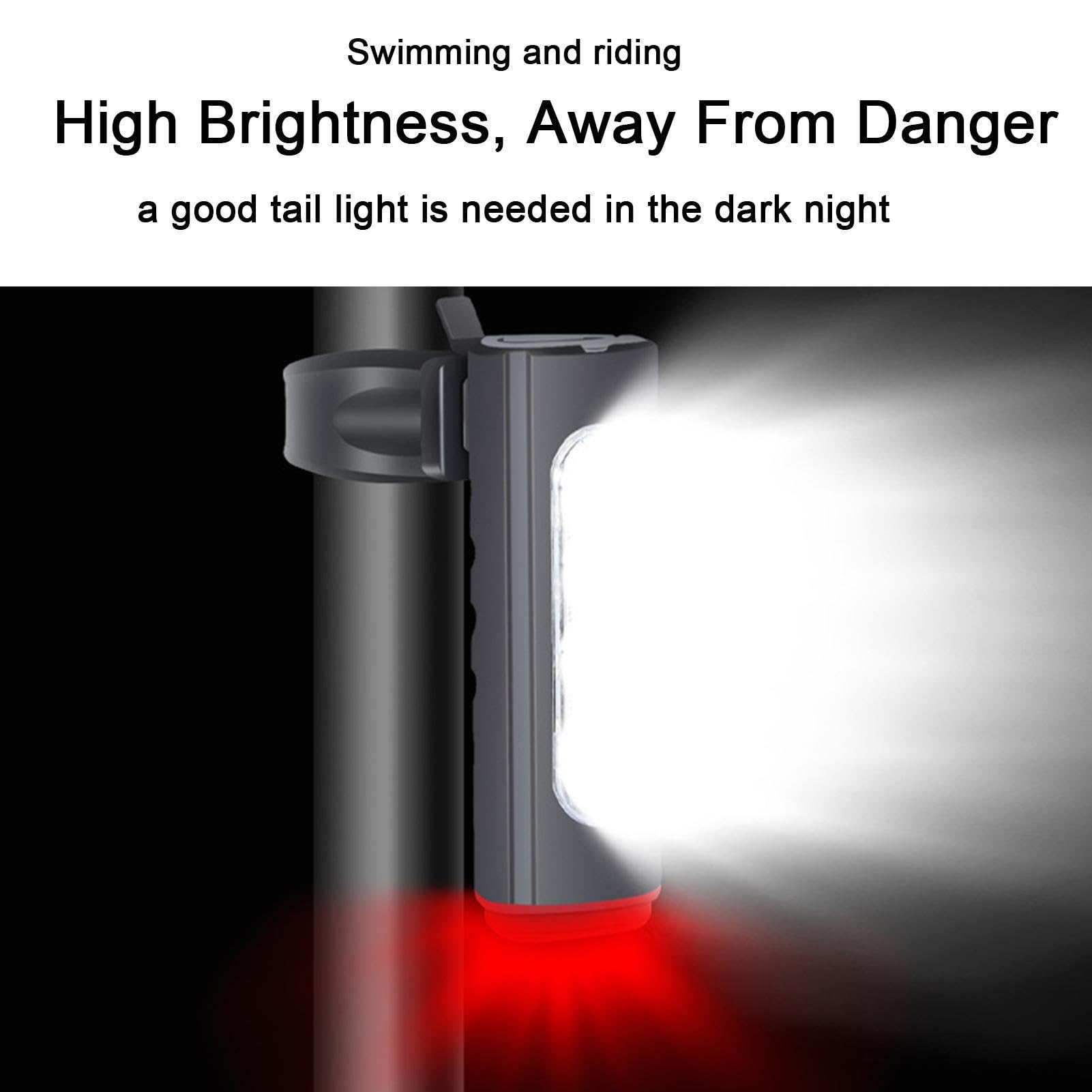 ROCKBROS Fanale posteriore per bicicletta Installazione magnetica 400mAH Tipo-C IPX6 Impermeabile Smart Brake Sensing Luce posteriore MTB Luce per ciclismo su strada