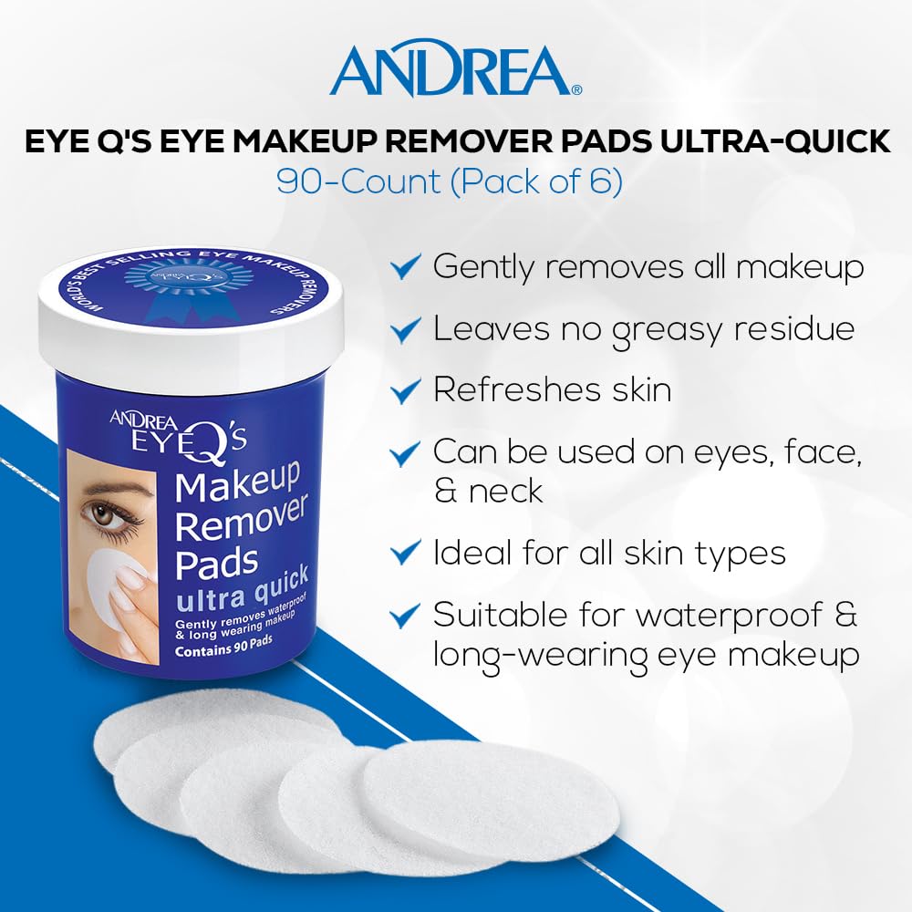Andrea Eye Q's Ultra Quick Eye Makeup Remover Pads, 65-Count by Andrea