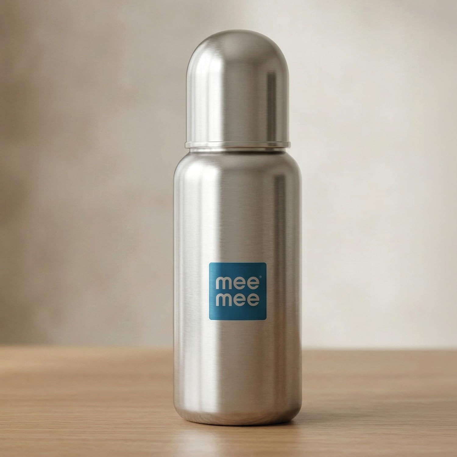 Mee Mee Steel Feeding Bottle 300 ml | Milk Bottle with Advanced Anti-Colic Valve, BPA-Free, Soft Silicone Teat & Wide Neck for Infants and Newborns (0โ2 Years)