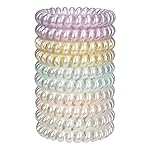 JessLab Spiral Hair Ties for Women, 10-Pack Traceless No-Damage Ponytail Holders, Coils Hair Bands for Girls, Assorted Colors