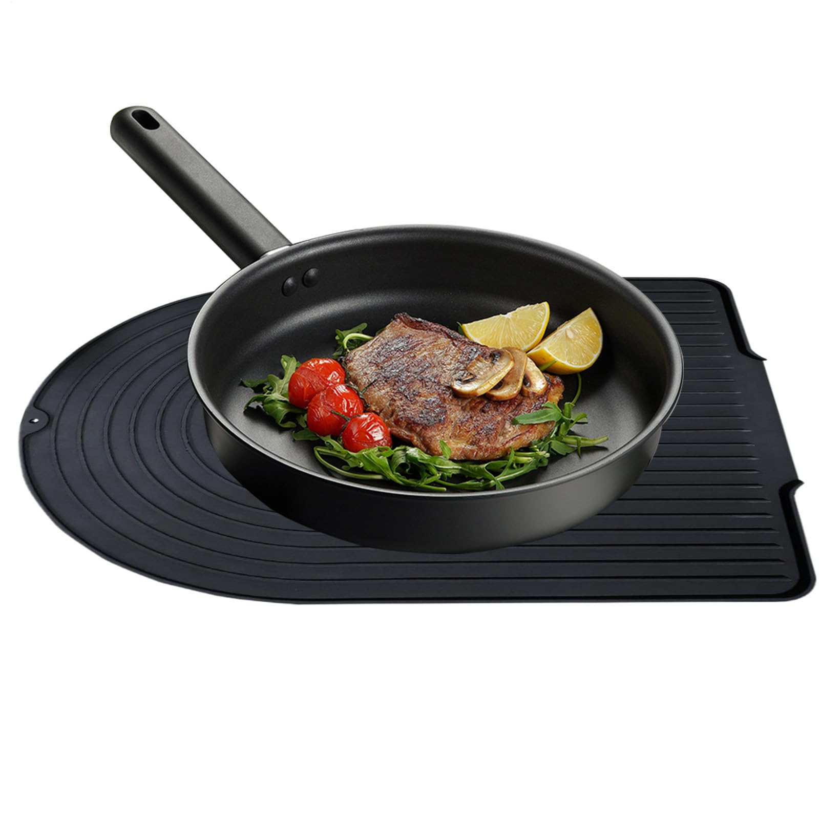 Tapis de séchage silicone cuisine anti-rayures pour vaisselle fragile et casseroles chaudes