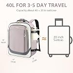 KROSER 40L Water Repellent Laptop Backpack Fits 17 Inch Computer, Casual Travel Business College Daypack for Men Women