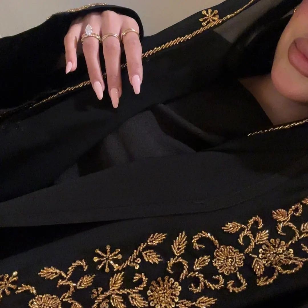 3 Piece Abaya Set Women Gold Sequin Beaded Cardigan Hijab Dubai Kaftan Muslim Evening Gown Eid Wedding