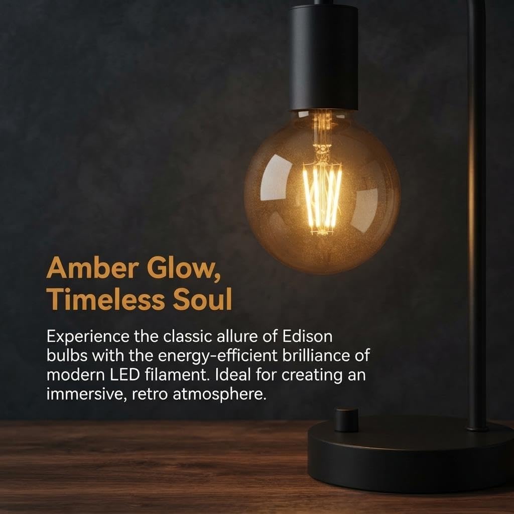 Vintage Edison Lamp w/Wireless Charger & USB image 4