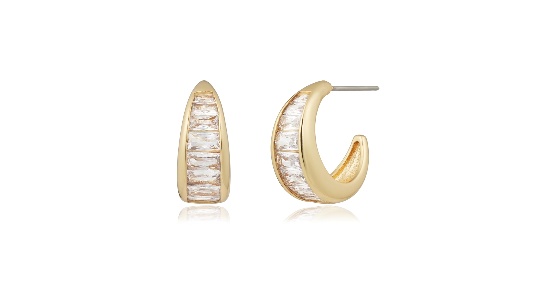 【新品】UPALA Cloud Hoop Stud ゴールドピアス Amazon.com: Obidos Double Faux Diamond Baguette Illusion