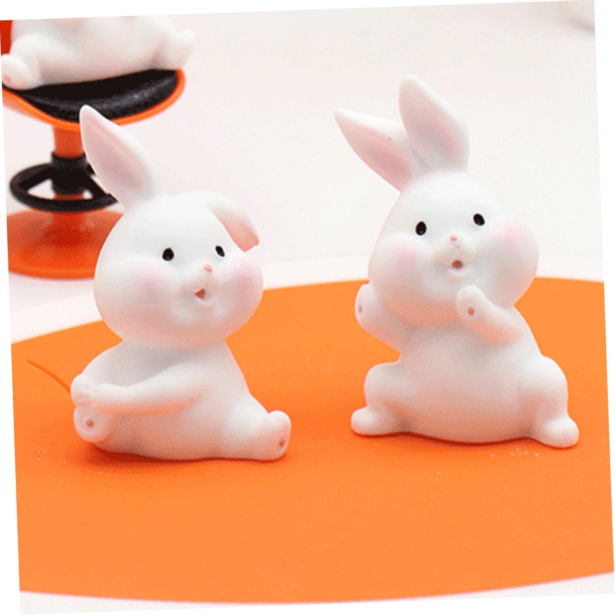 Alipis 3 Juegos Adornos de Resina decoración Pascua decoración de Pascua los Adornos de Oficina Estatua de Conejo Feng Shui Decoraciones de Pastel Office Decor pequeño Conejito de Mesa