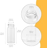 Cadbibe Lot de 12 flacons en verre transparent de 10 ml avec bouchon à vis et bouchons en plastique, petites bouteilles en verre anti-fuite pour liquide, poudre, échantillons et petits objets - 3