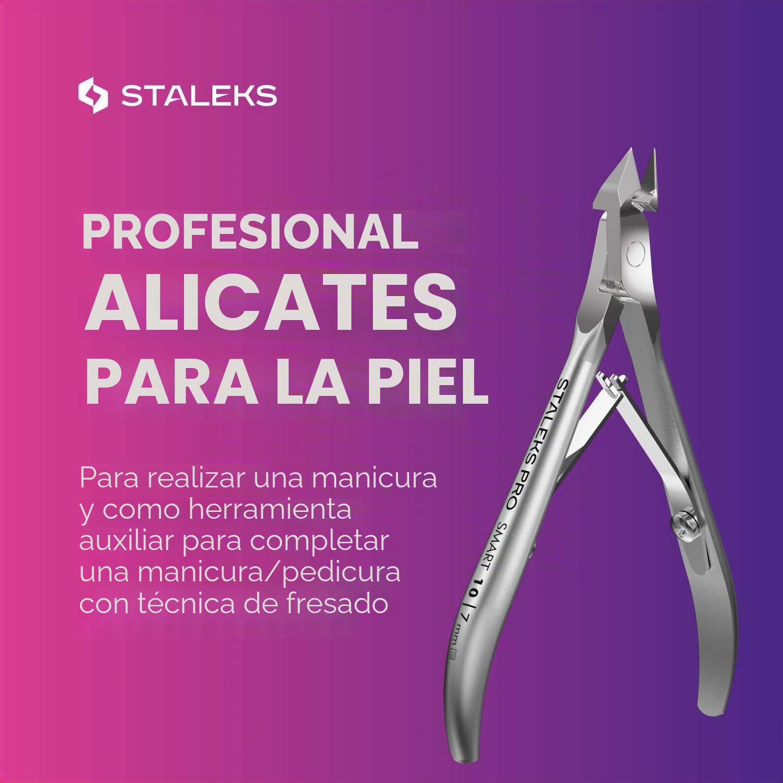 STALEKS PRO Smart 10 Alicates para cutículas (longitud de la hoja - 7 mm) NS-10-7
