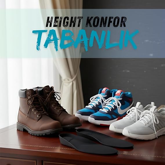 4.5 cm Boy Uzatan Tabanlık | Gizli Topuk Yükseltici | Rahat Memory Foam İç Taban | Erkek & Kadın Uyumlu, Konforlu Boy Artırıcı Tabanlık Siyah 38-40