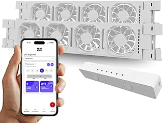 Heatfan 4 Duo Heizkörper ventilator mit WLAN-App flüsterleise <20 dB, spart bis 30% Heizkosten, einfache Montage, universeller Heizkörperlüfter für Heizkörper von 70 bis 100cm - 2 Stück - Weiß