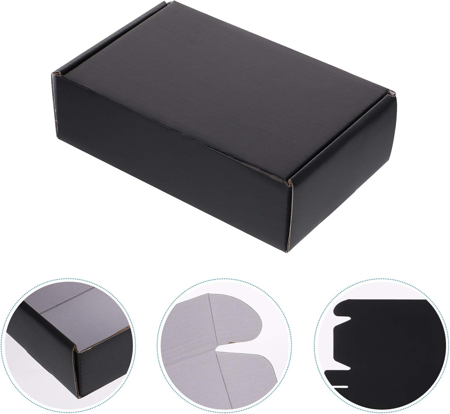 15PCS Shipping Boxes Set Corrugated Cardboard Box Mailers Jewelry Box Organizer Box Packing Case for Packing Mailing Wedding 18x11x5CM Black