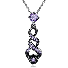 URONE Black Rose Necklace Sterling Silver Rose Infinity Pendant Necklace Rose Valentines Day Jewelry Gifts for Women