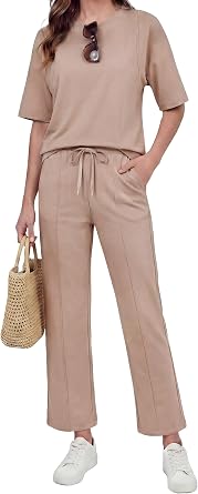 LUBOT 2026 Two Piece Sets for Women Lounge Sets Summer Travel Vacation Airport Outfits Matching Casual Cruise Beach