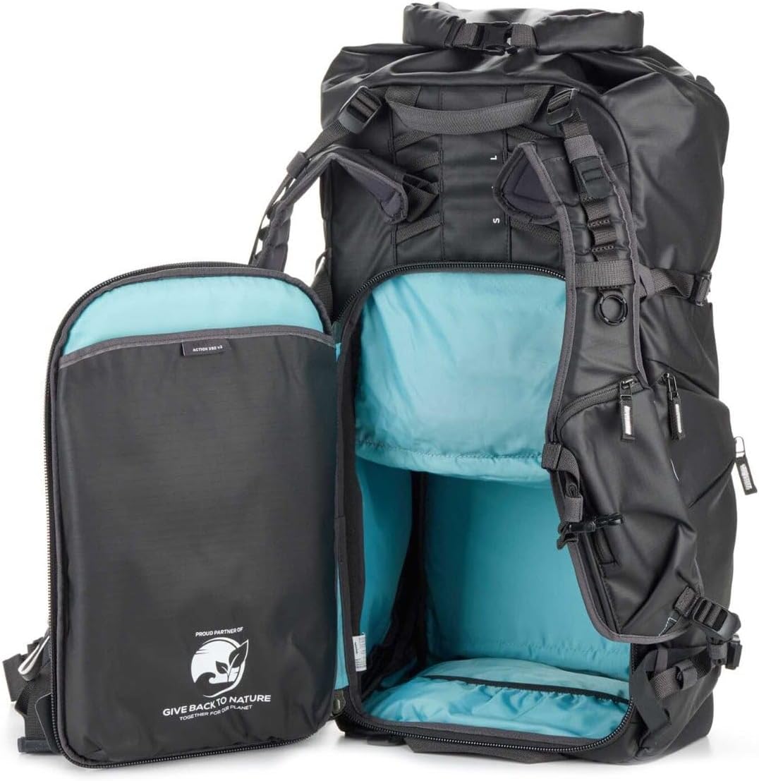 Shimoda Action X50 v2 Backpack, Outdoor Photography Adventure Pack fits gripped mirrorless and DSLR cameras, w/Modular Core Unit Compatibility, Expandable Rolltop, 16" Laptop Sleeve, Black