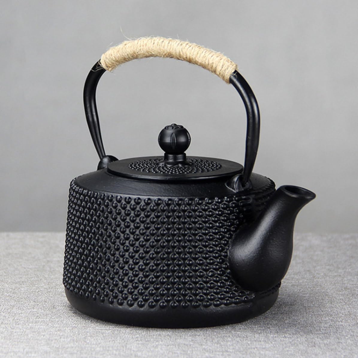 NOLITOY Tetera de Hierro Infusor, Tetera de Hierro Tetsubin, 900ml, Negra, Infusor para Hojas Sueltas, Pequeña, para Oficinas y Hoteles