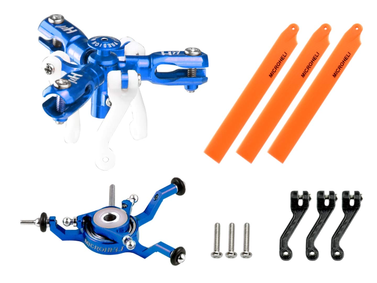 MICROHELI CNC Triple Orange Blades Conversion Set (Blue) - Blade Nano CPX/CPS / S2 / S3