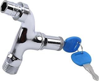 Lockable Sink Tap - Robust 1/2 Inch Thread Alloy Faucet with Key Lock, Suitable for Outdoor Gardens and Ensuring Theft-Resistant Water Access (1PCS)