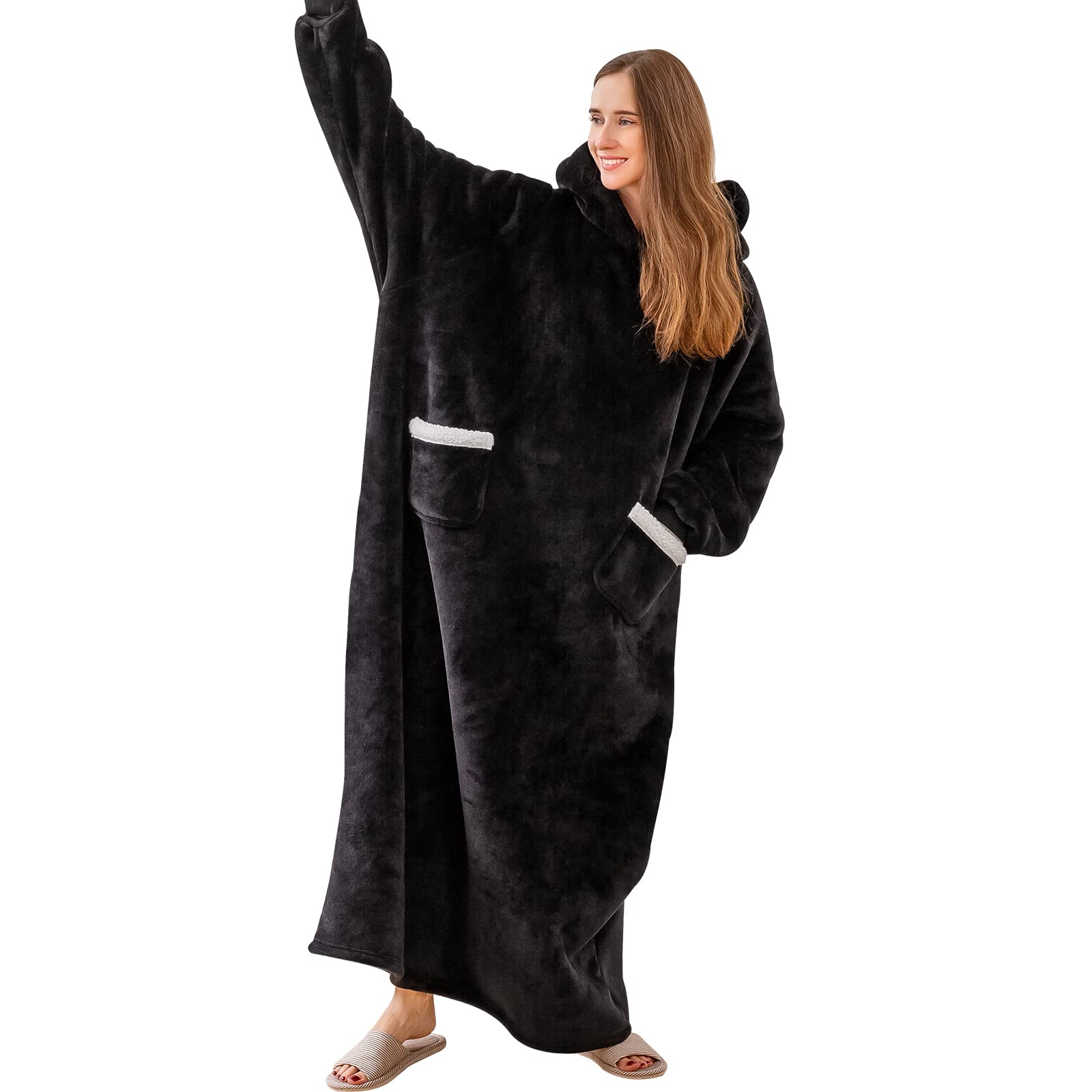 AisboOversized Long Wearable Blanket Hoodie