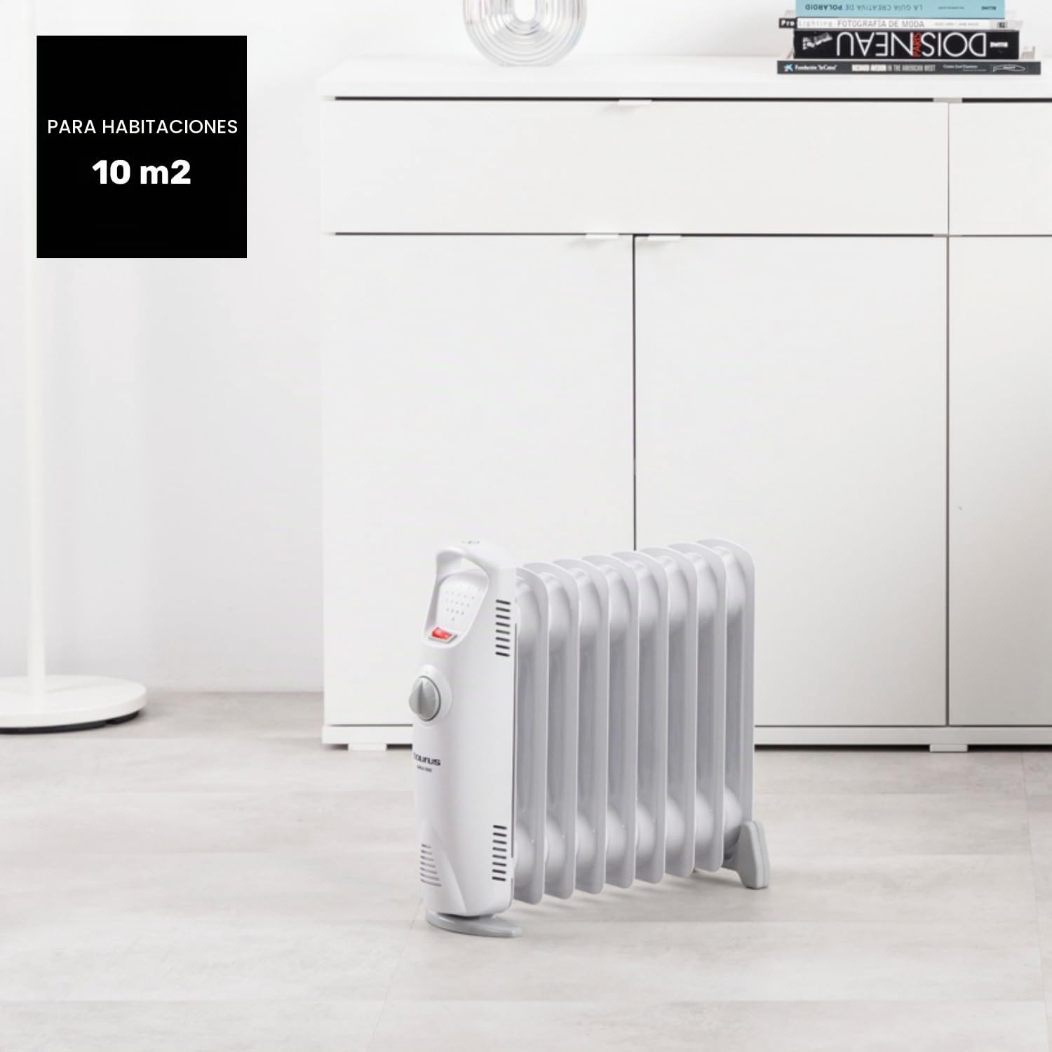 Taurus – Radiador eléctrico Masai 1000 | 9 Elementos | Muy compacto | Termostato Ajustable | 3 Intensidades calor | Protección sobrecalentamiento | Termo Tech | Desconexión Total