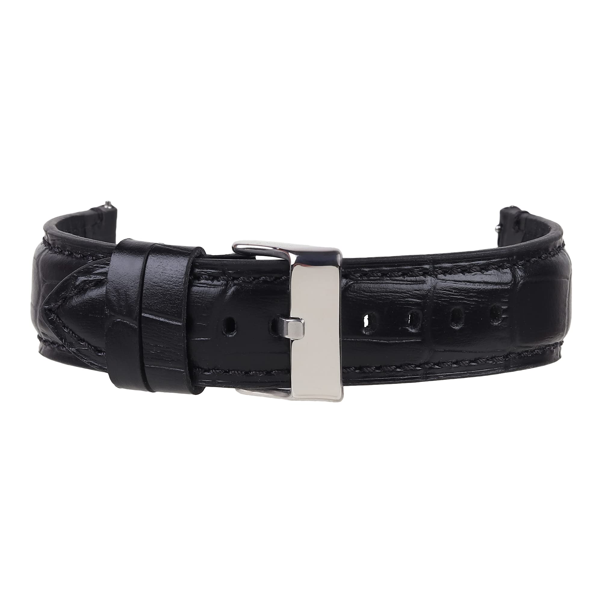 Genuine Leather Quick Release Black Watch Strap Compatible With Fossil,Casio,Titan,Etc WIth Standard Lug Size 20 mm (8510692001) (B0C4FKDNT3) Amazon Price History, Amazon Price Tracker