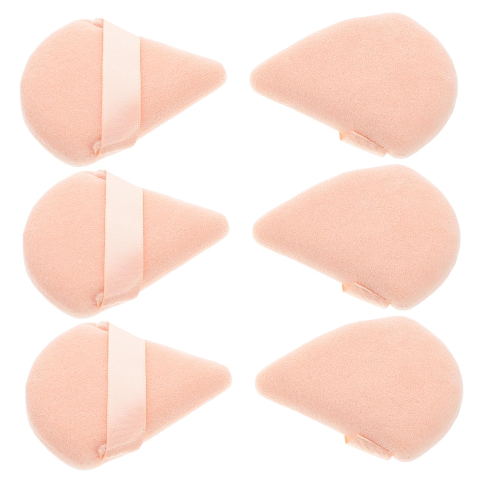 WOFASHPURET 6pcs Triangle Makeup Powder Puff Soft Flocked Beauty Tool for Loose Powder Foundation for Womens Face Makeup Gentle Application for Sensitive Skin