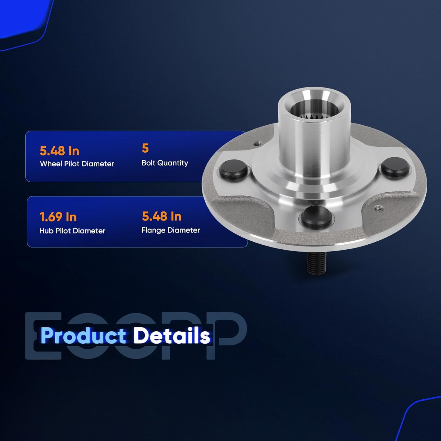 ECCPP 44600-S5D-A00 Front Wheel Hub Bearing Assembly for Honda Civic: 2001, 2002, 2003, 2004, 2005,for Honda Fit: 2009, 2010, 2011, 2012, 2013