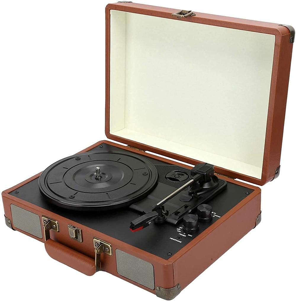 Grammofono, Giradischi da Tavolo, Giradischi, Giradischi in Vinile, Supporto per Dischi in Vinile da 7/10/12 Pollici e Giradischi da 33/45/78 Giri, Marrone, Vita interess